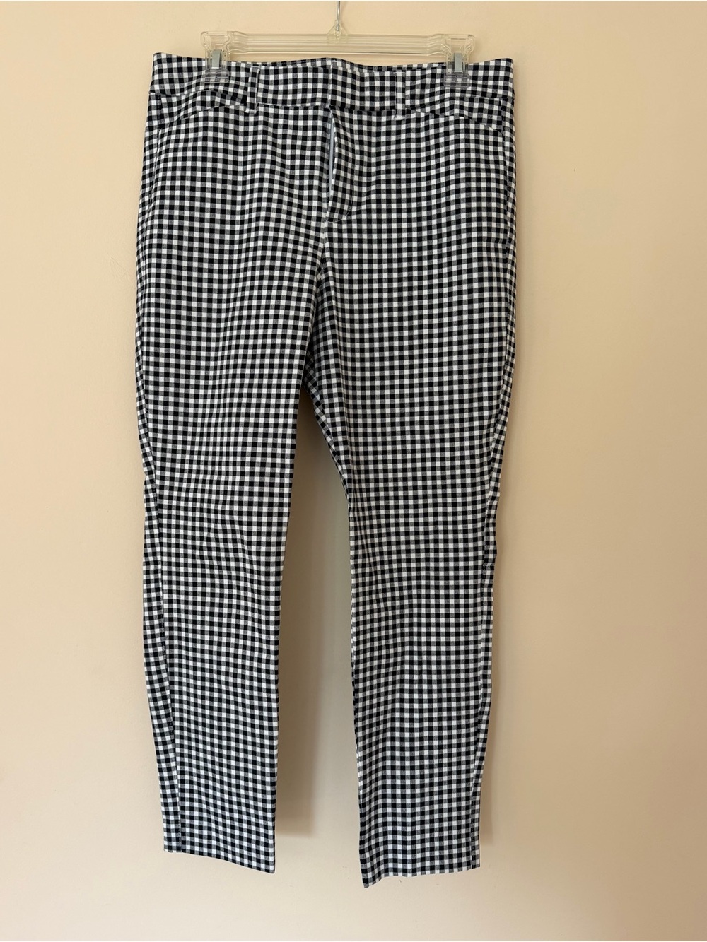 Old Navy Black and White Gingham Ankle Slim Pants